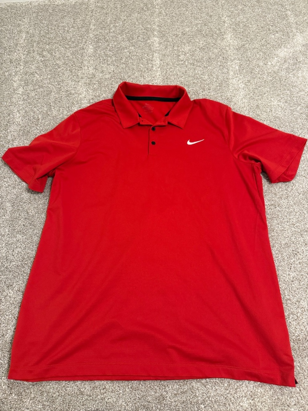 Nike Men’s Red Polo with White Swoosh